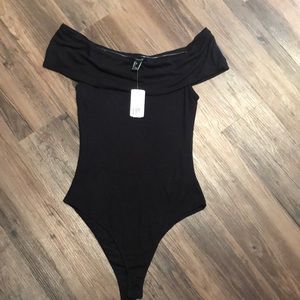 Black off the shoulder bodysuit!